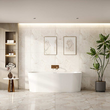 Montana Oval Acrylic Back to Wall Bath with Spout & Wall Mixer Package